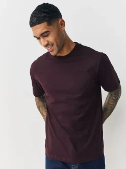 T-Shirts En Hemden|Next Marineblauw/Groen/Bordeaux Rood/Geel/Leigrijs/Blauw - Normale Pasvorm - Essential katoenen T-shirts verpakking van 6