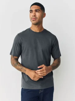 T-Shirts En Hemden|Next Marineblauw/Groen/Bordeaux Rood/Geel/Leigrijs/Blauw - Normale Pasvorm - Essential katoenen T-shirts verpakking van 6