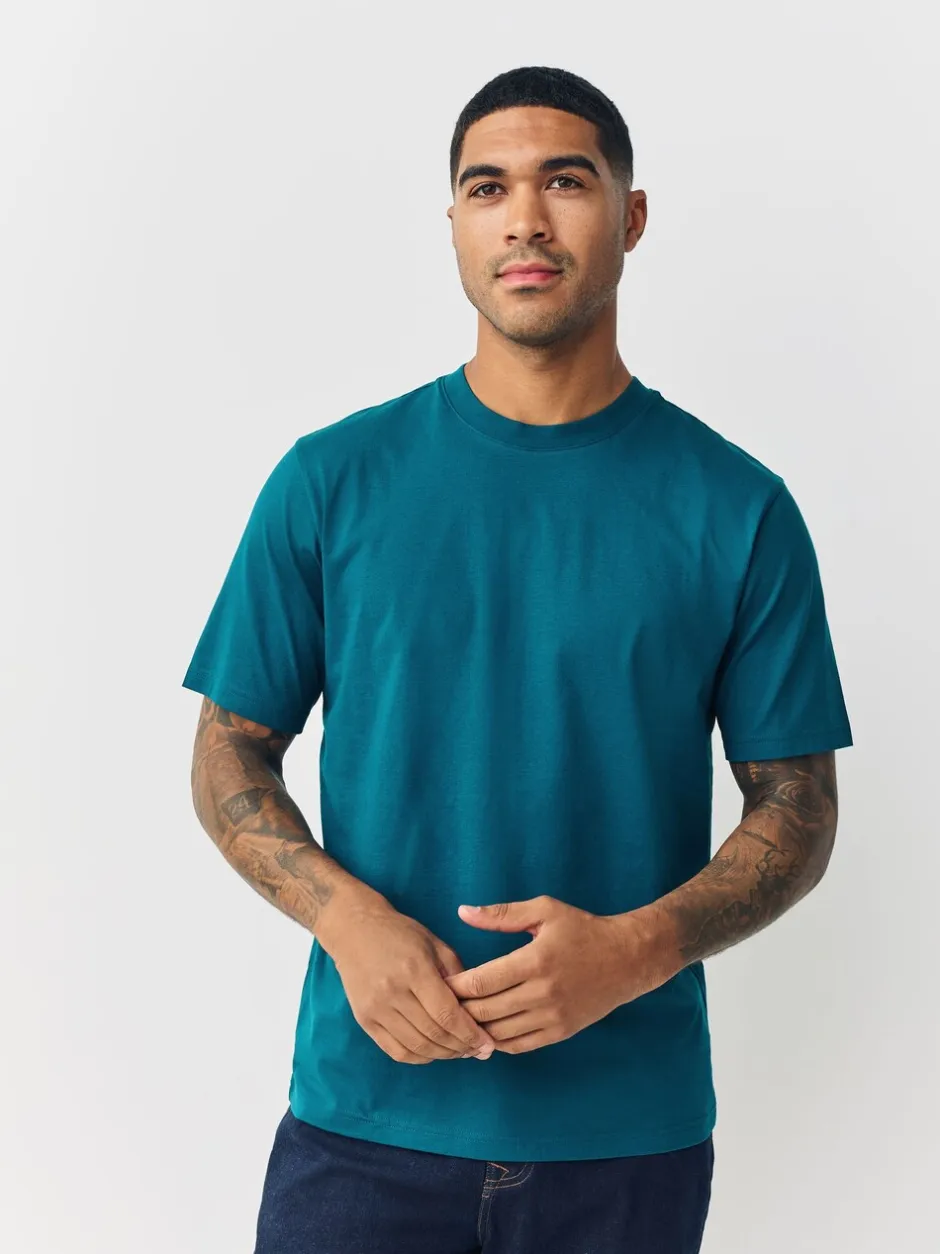 T-Shirts En Hemden|Next Marineblauw/Groen/Bordeaux Rood/Geel/Leigrijs/Blauw - Normale Pasvorm - Essential katoenen T-shirts verpakking van 6