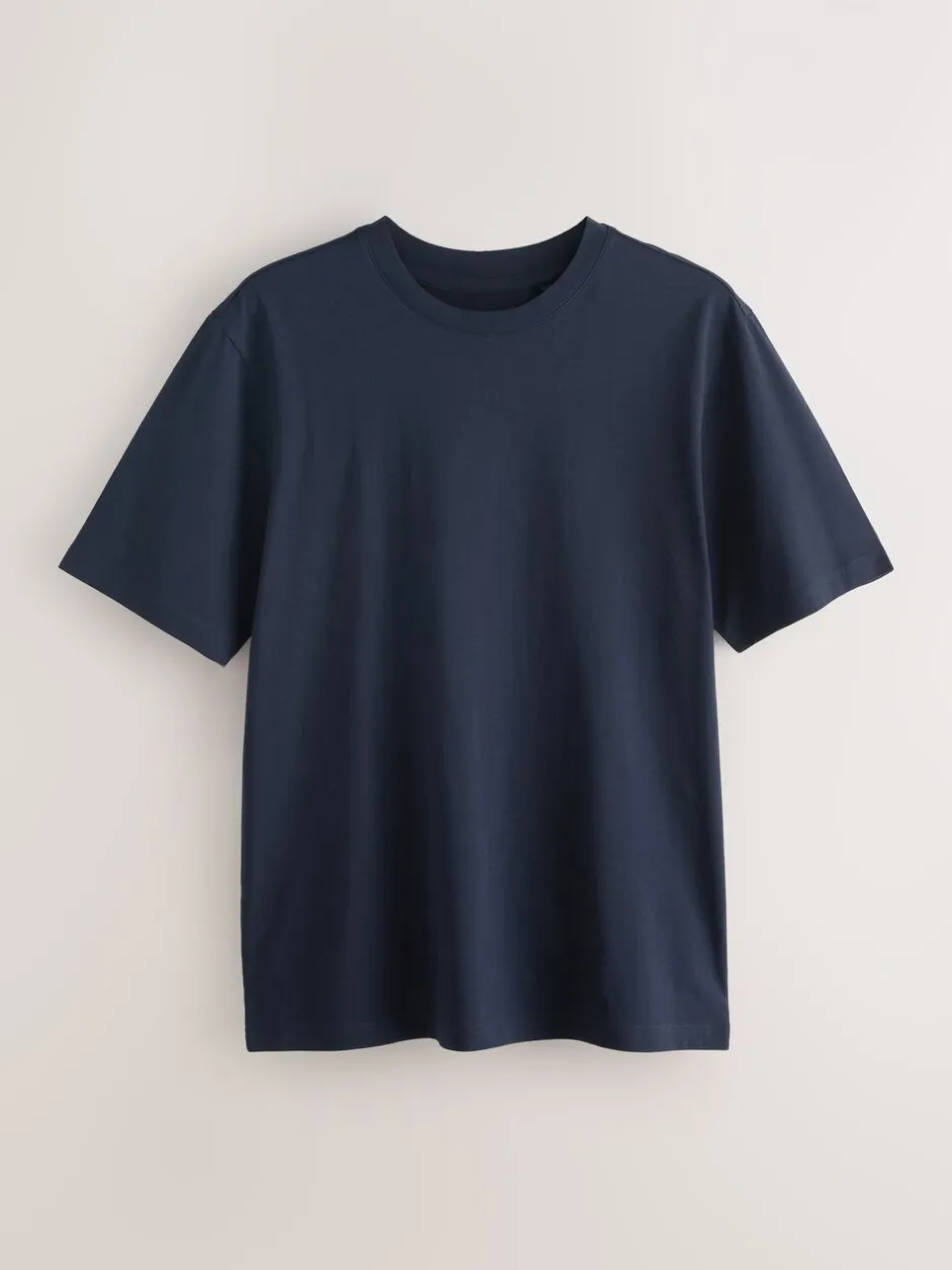 T-Shirts En Hemden|Next Marineblauw/Groen/Bordeaux Rood/Geel/Leigrijs/Blauw - Normale Pasvorm - Essential katoenen T-shirts verpakking van 6