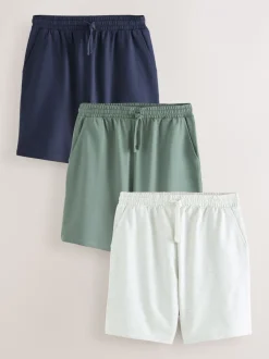 Shorts*Next - Loopback Soft Touch Shorts 3 Pack Marineblauw/groen/ijsgrijs