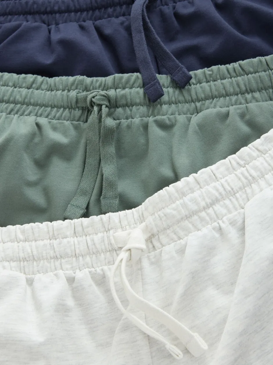 Shorts*Next - Loopback Soft Touch Shorts 3 Pack Marineblauw/groen/ijsgrijs