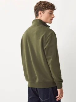 Sweaters En Hoody´S|Sweaters En Hoody´S|Next Marineblauw/kakigroen - 2 Pack Zware Jersey Sweatshirts met Hoog Katoengehalte en Kwartrits bij de Hals
