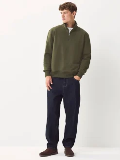 Sweaters En Hoody´S|Sweaters En Hoody´S|Next Marineblauw/kakigroen - 2 Pack Zware Jersey Sweatshirts met Hoog Katoengehalte en Kwartrits bij de Hals