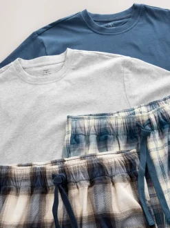 Pyjama's*Next Marineblauw/kiezelkleur - Motionflex behaaglijke pyjamaset verpakking van 2