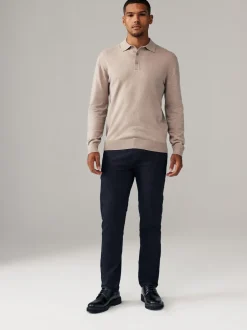 Broeken En Chino's|Next - Slim Fit - Stretch chino's verpakking van 2 Marineblauw/kiezelkleur
