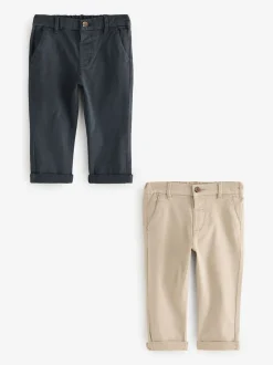 Broeken En Chino's*Next Marineblauw/kiezelkleurig - Verpakking van 2 stretchy chinobroeken (3 mnd-7 jr)