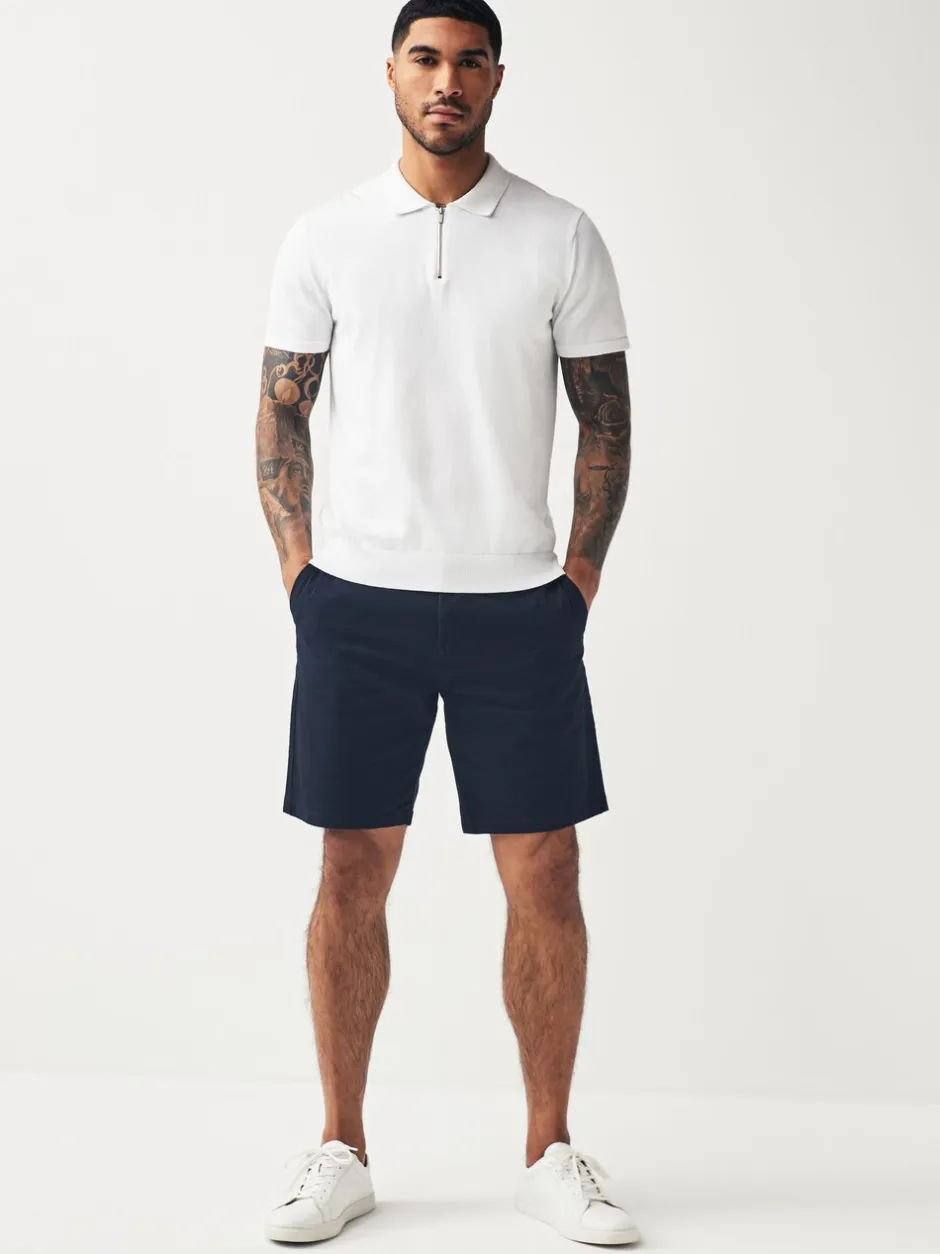 Shorts*Next - Straight fit - Set van 2 chinoshorts met stretch Marineblauw/kiezelkleurig