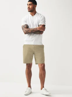 Shorts*Next - Straight fit - Set van 2 chinoshorts met stretch Marineblauw/kiezelkleurig