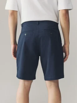 Shorts*Next - Ruimvallende pasvorm. - Set van 2 chinoshorts met stretch Marineblauw/kiezelkleurig