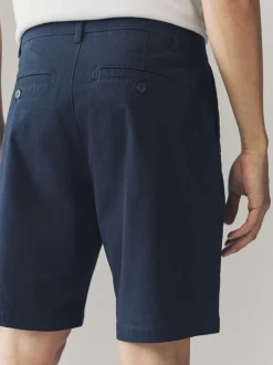 Shorts*Next - Ruimvallende pasvorm. - Set van 2 chinoshorts met stretch Marineblauw/kiezelkleurig