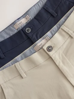 Shorts*Next - Ruimvallende pasvorm. - Set van 2 chinoshorts met stretch Marineblauw/kiezelkleurig
