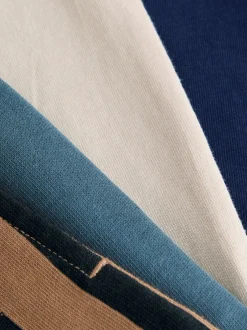 Shorts|Next - Set van 2 T-shirts met korte mouwen en shorts (3 mnd - 7 jr) (3 mnd - 7 jr) Marineblauw/kiezelkleurig