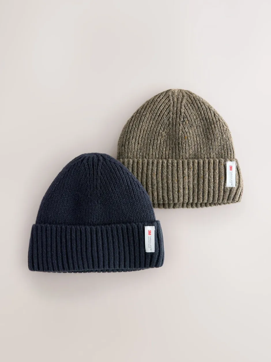 Mutsen, Sjaals En Handschoenen|Next - Thinsulate beanie-mutsen 2 stuks Marineblauw/neutraal bruin
