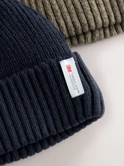 Mutsen, Sjaals En Handschoenen|Next - Thinsulate beanie-mutsen 2 stuks Marineblauw/neutraal bruin
