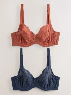 Beha's|Next - Verpakking van 2 kanten beha's cup DD+ Marineblauw/roestkleurig