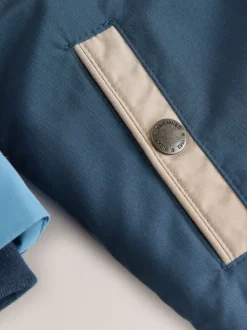 Schoolkleding|Jassen, Jacks En Kinderwagenpakjes*Next Marineblauw/rood met kleurvlakken - Waterdichte parka met borgvoering (3mnd -7jr)