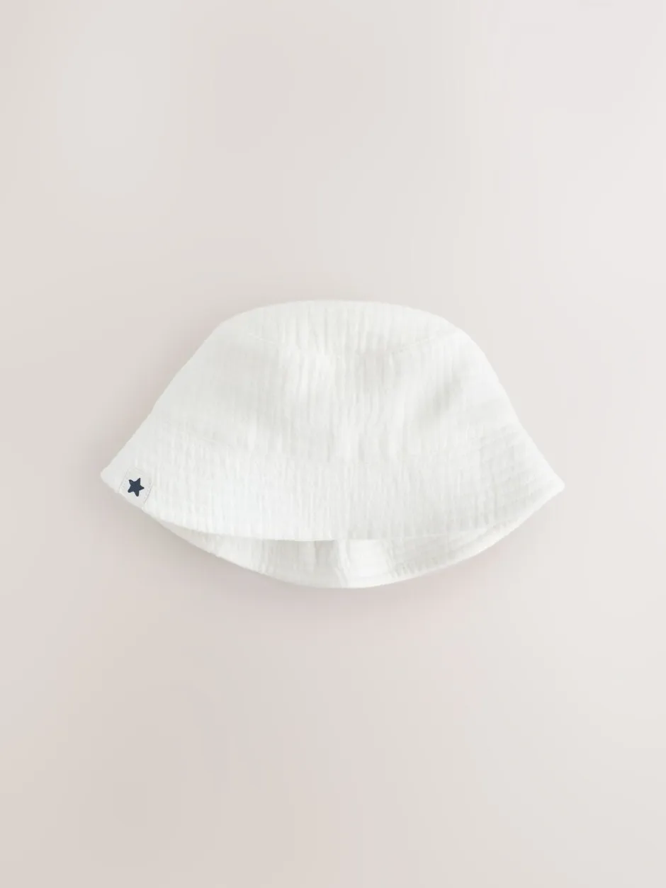 Mutsjes En Antikrabwantjes|Mutsen, Handschoenen En Sjaals*Next Marineblauw/wit - 2 Pack Baby Bucket Hat (0mths-2yrs)