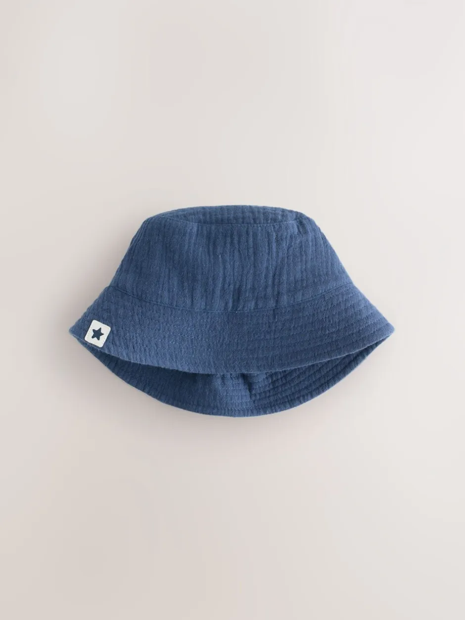 Mutsjes En Antikrabwantjes|Mutsen, Handschoenen En Sjaals*Next Marineblauw/wit - 2 Pack Baby Bucket Hat (0mths-2yrs)