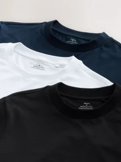 T-Shirts En Hemden|Next - Muscle fit essentiële T-shirts 3 set Marineblauw/wit/zwart