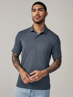 Poloshirts|T-Shirts En Hemden|Next Marineblauw/zwart/grijs/wit/saliegroen - Slim Fit - Set van 5 jersey poloshirts met korte mouwen