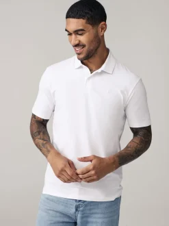 Poloshirts|T-Shirts En Hemden|Next Marineblauw/zwart/grijs/wit/saliegroen - Slim Fit - Set van 5 jersey poloshirts met korte mouwen