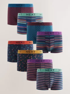 Ondergoed|Ondergoed*Next Marine/Bordeauxrode Strepen - Verpakking van 8 - 5 Hipsterboxershorts