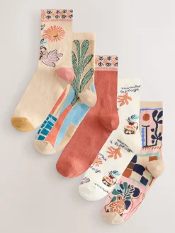 Sokken En Panty's|Next - Set van 5 paar enkelsokken Marrakesh Mix Print