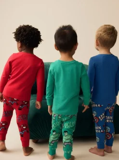 Pyjama's|Nachtkleding En Pyjama's*Next Marvel Rood/groen/blauw - Verpakking van 3 knusse pyjama's (9 mnd-8 jr)