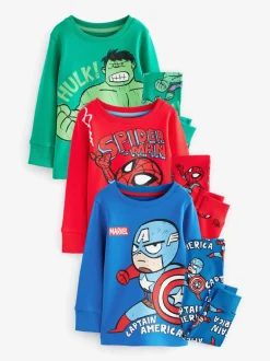 Pyjama's|Nachtkleding En Pyjama's*Next Marvel Rood/groen/blauw - Verpakking van 3 knusse pyjama's (9 mnd-8 jr)