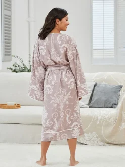Badjassen|Laura Ashley Mauve roze - Josette badjas