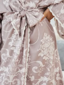 Badjassen|Laura Ashley Mauve roze - Josette badjas