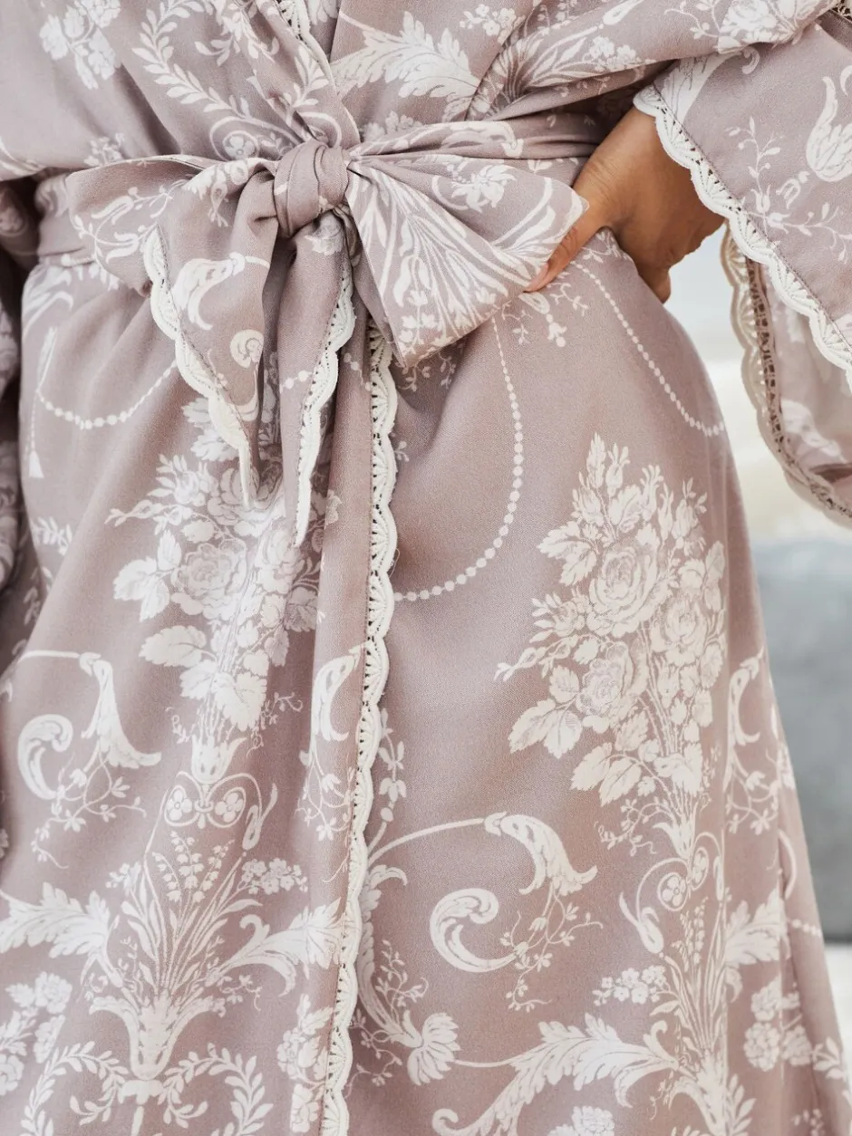 Badjassen|Laura Ashley Mauve roze - Josette badjas