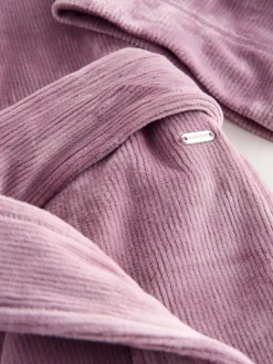 Badjassen|Next - Studio Cosy Ribbed Dressing Gown Mauve-paars
