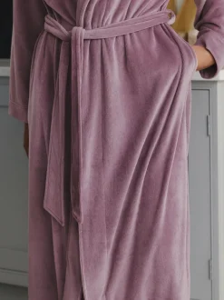 Badjassen|Next - Studio Cosy Ribbed Dressing Gown Mauve-paars