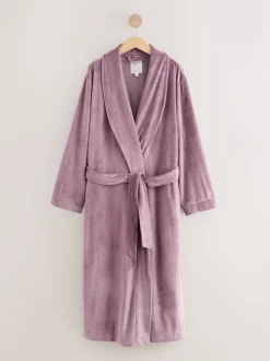 Badjassen|Next - Studio Cosy Ribbed Dressing Gown Mauve-paars