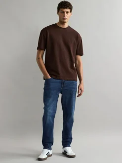 Jeans|Next Mediumblauw - Klassieke stretchjeans met standaard taps toelopende pasvorm