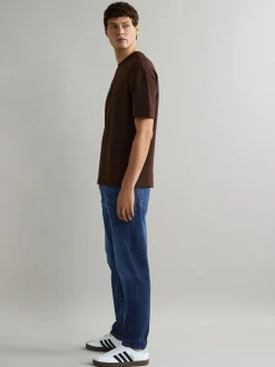 Jeans|Next Mediumblauw - Klassieke stretchjeans met standaard taps toelopende pasvorm