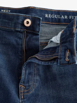 Jeans|Next Mediumblauw - Klassieke stretchjeans met standaard taps toelopende pasvorm
