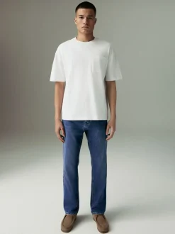 Jeans|Next Mediumblauw - Straight fit - Motionflex jeans