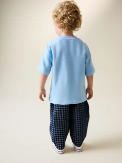 Jeans|Next - Barrel jeans (3mnd -7jr) Mediumblauw geruit
