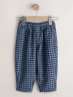 Jeans|Next - Barrel jeans (3mnd -7jr) Mediumblauw geruit