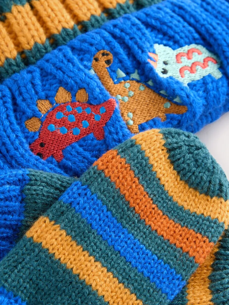 Mutsen, Handschoenen En Sjaals|Next Meerdere kleuren - 2 -delige Set met geborduurde Pompon Muts en Wanten (3mnd -10jr)