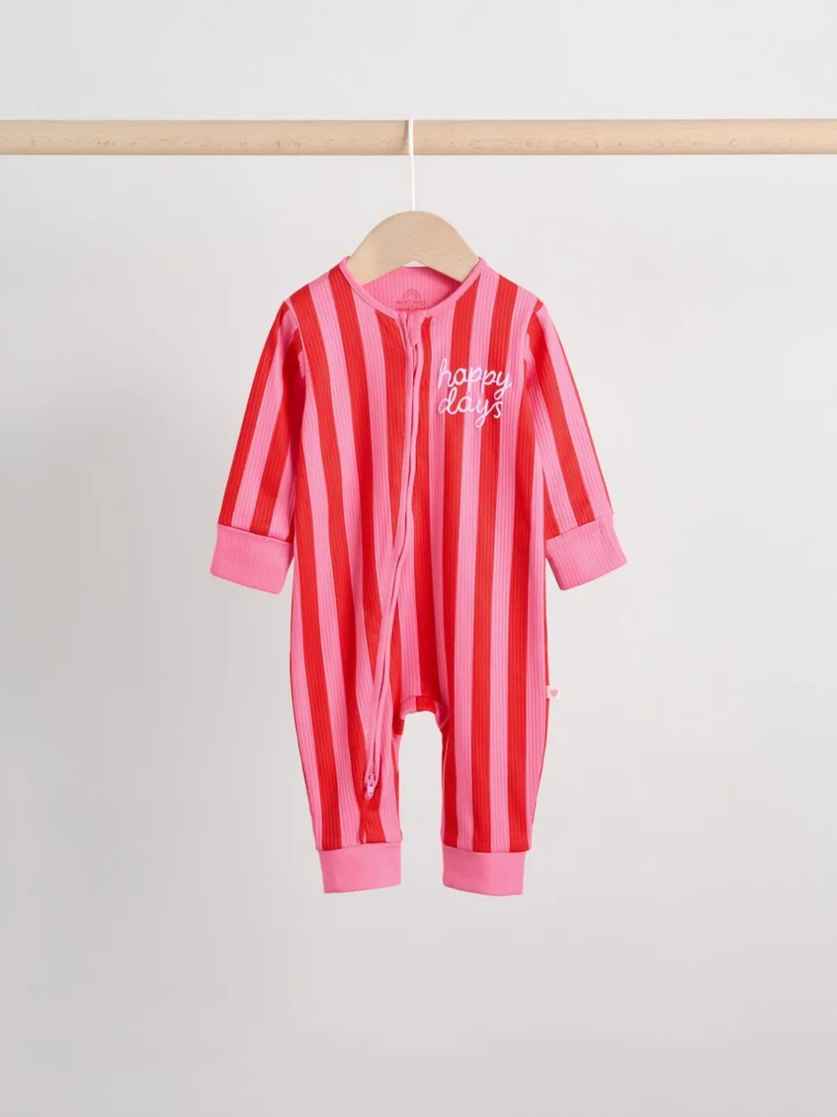 Multipacks|Babypakjes En Babypyjama's|Next Meerdere strepen - Verpakking van 3 babyslaappakjes met tweewegrits (0 mnd - 3 jr)
