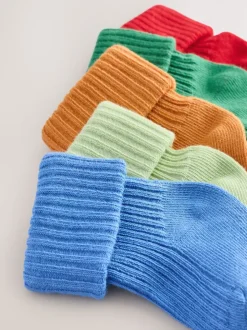 Sokken En Panty's|Sokken|Next - Set van 5 paar babysokken met omgerolde rand (0 mnd-2 jr) Meerkleurig