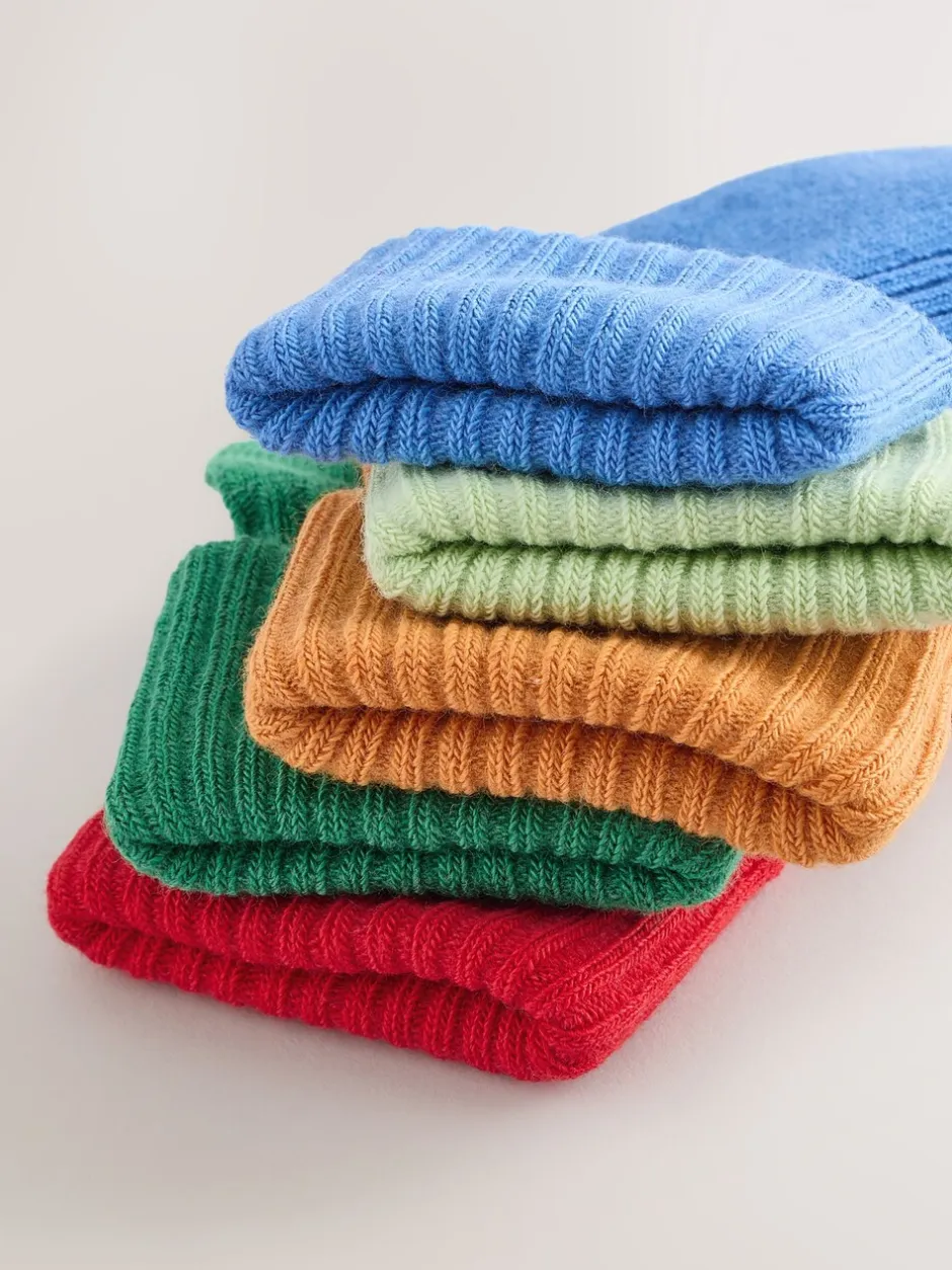 Sokken En Panty's|Sokken|Next - Set van 5 paar babysokken met omgerolde rand (0 mnd-2 jr) Meerkleurig