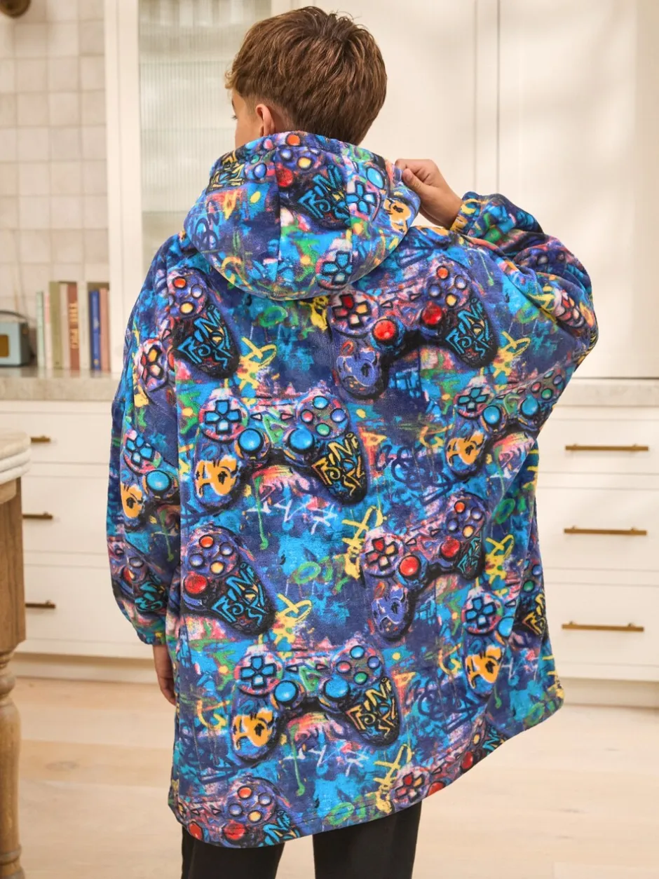 Nachtkleding En Pyjama's*Next - Fleece deken met capuchon (3-16jr) Meerkleurig gamer
