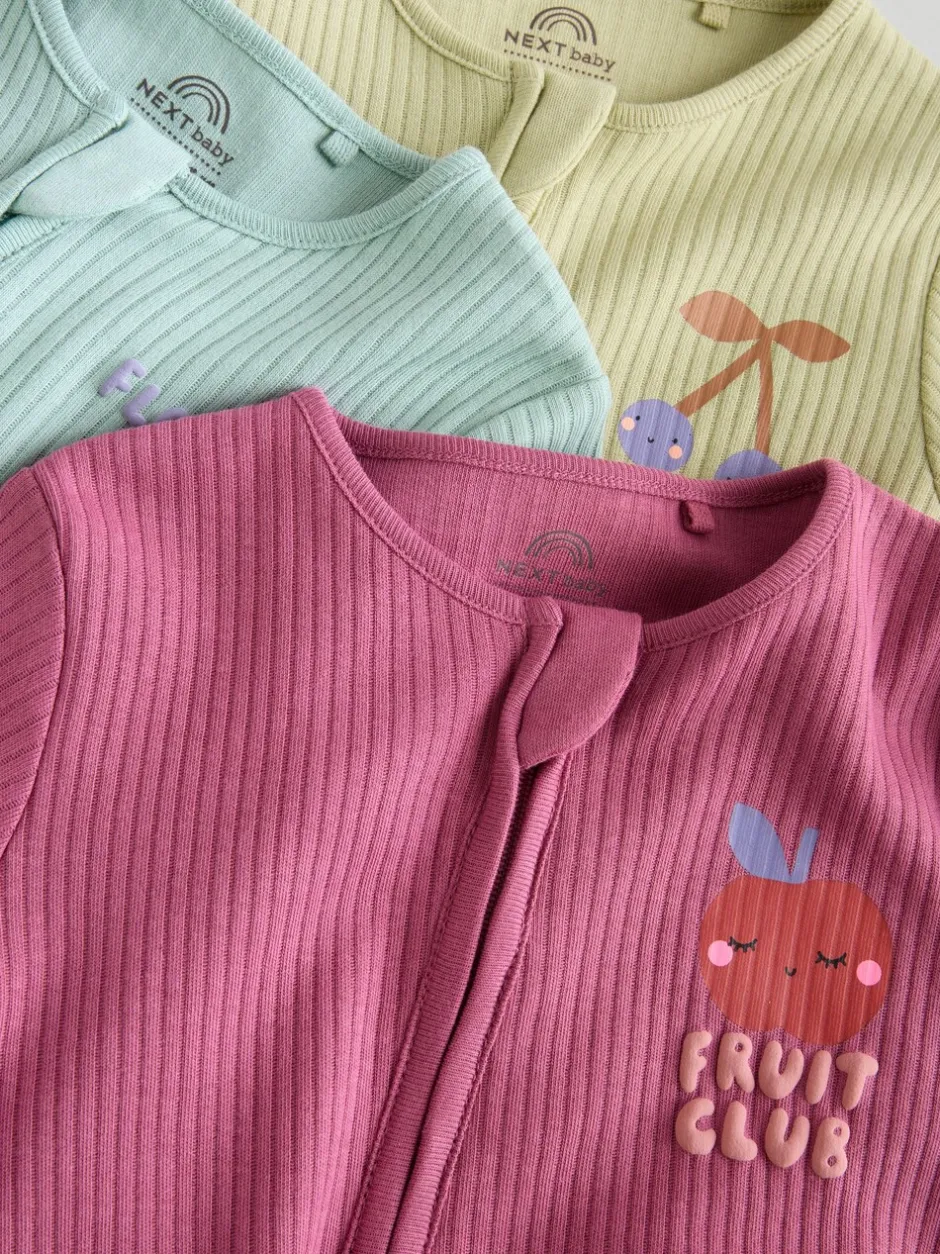 Multipacks|Babypakjes En Babypyjama's*Next Meerkleurig met bloemenprint - Verpakking van 3 babyslaappakjes met tweewegrits (0 mnd - 3 jr)