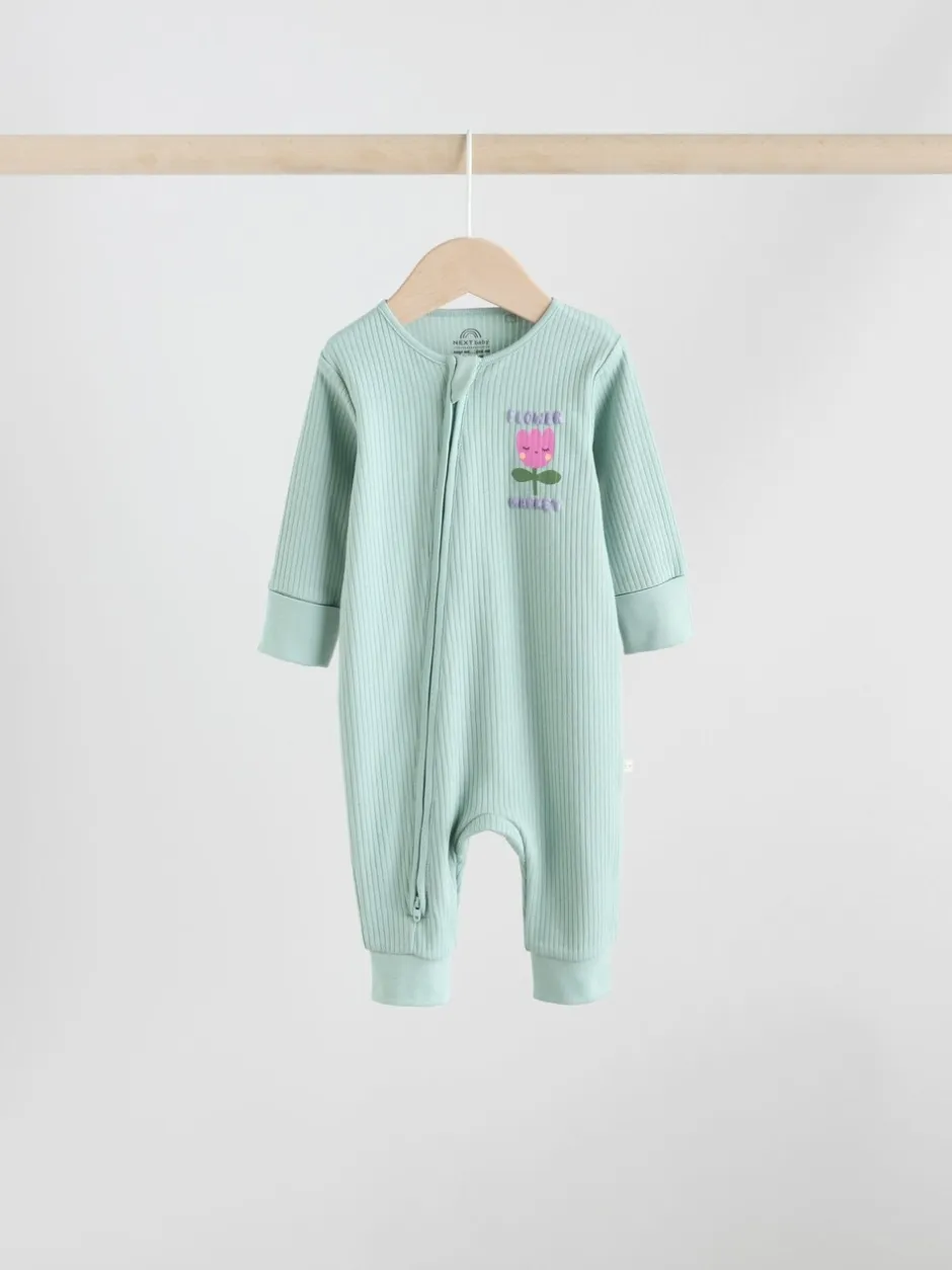 Multipacks|Babypakjes En Babypyjama's*Next Meerkleurig met bloemenprint - Verpakking van 3 babyslaappakjes met tweewegrits (0 mnd - 3 jr)