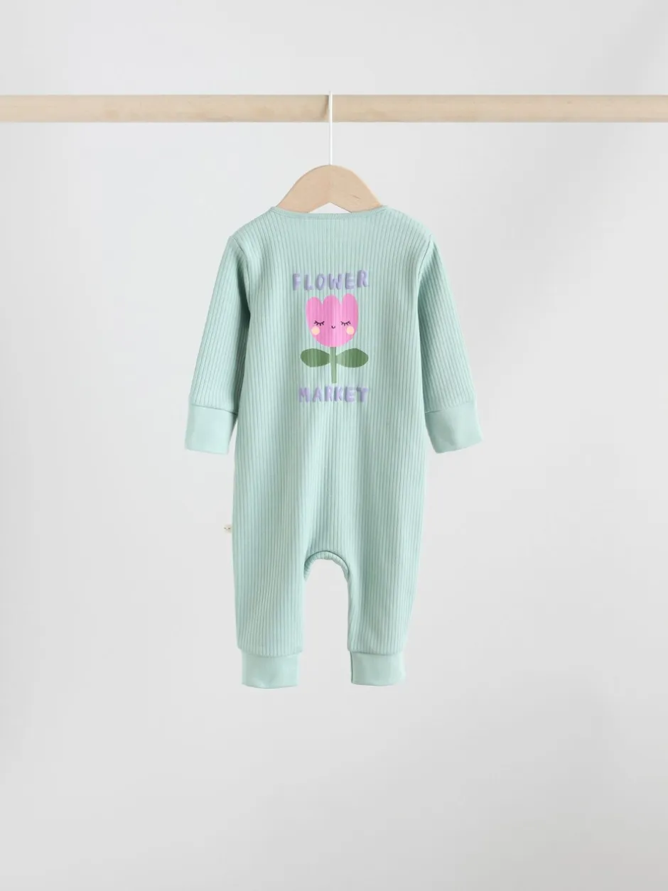 Multipacks|Babypakjes En Babypyjama's*Next Meerkleurig met bloemenprint - Verpakking van 3 babyslaappakjes met tweewegrits (0 mnd - 3 jr)